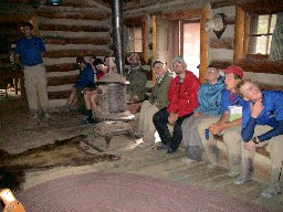 The crew observes something interesting on the ceiling at the Hunting Lodge